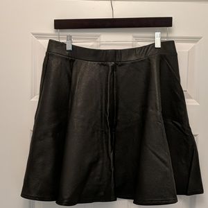 Black Skater Girl Pleather Skirt